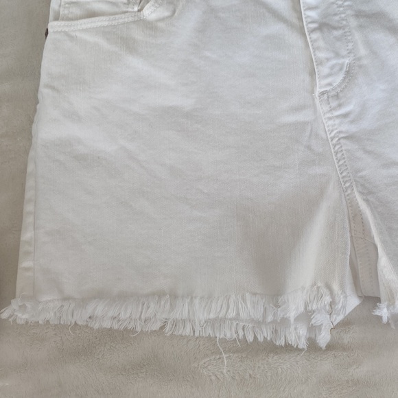 Loft White Denim Shorts Frayed Hem Size 27 - Picture 3 of 8